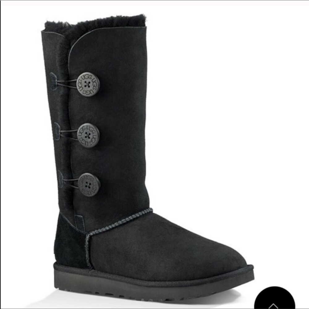 UGG Bailey Button Triplet suede fur lined boots